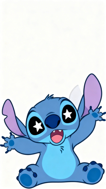 将图片中的史迪仔转换为清晰的标准矢量图，保留原造型和配色，线条干净流畅，转为矢量图形风格预览效果