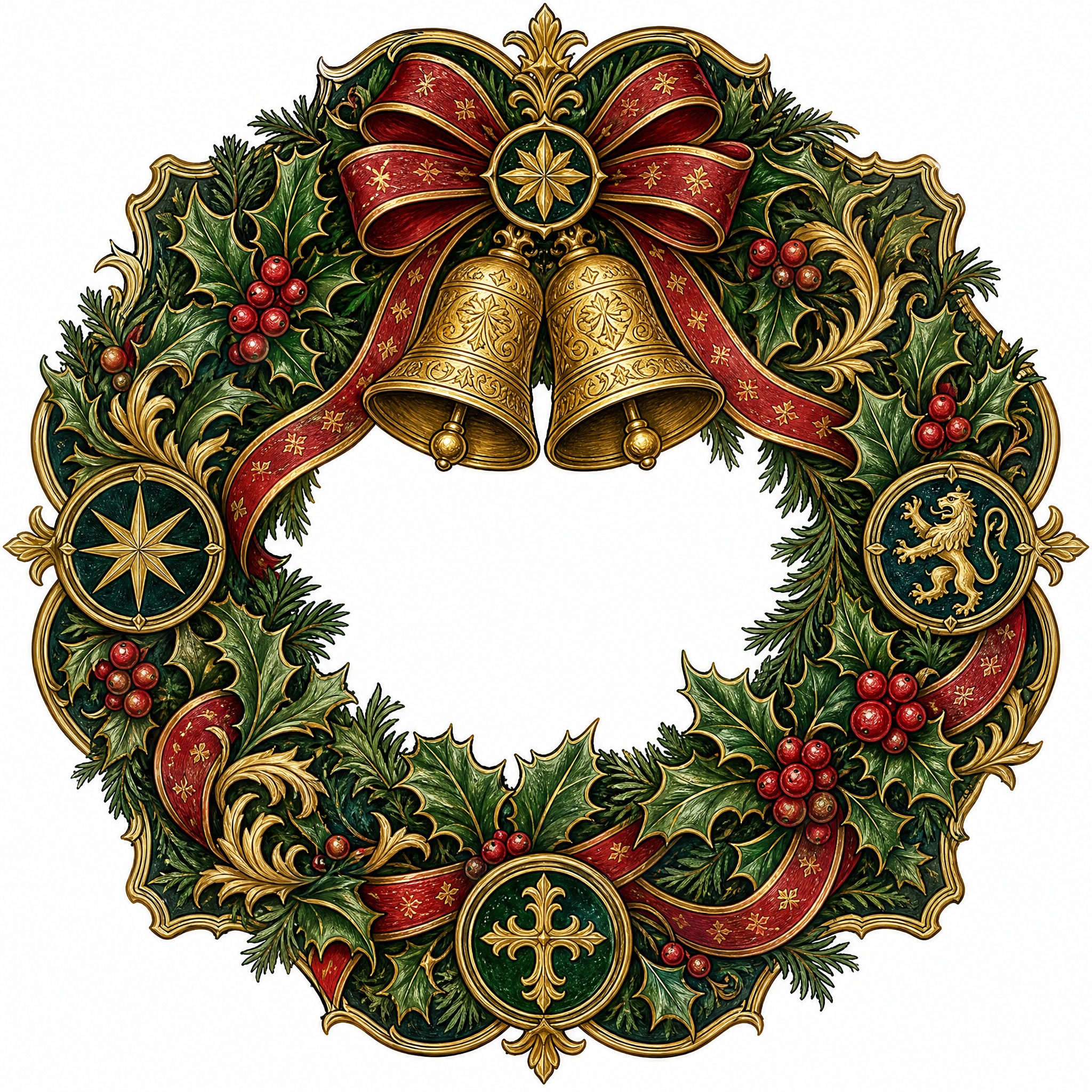 Christmas sticker, medieval ill… - 图片创意预览
