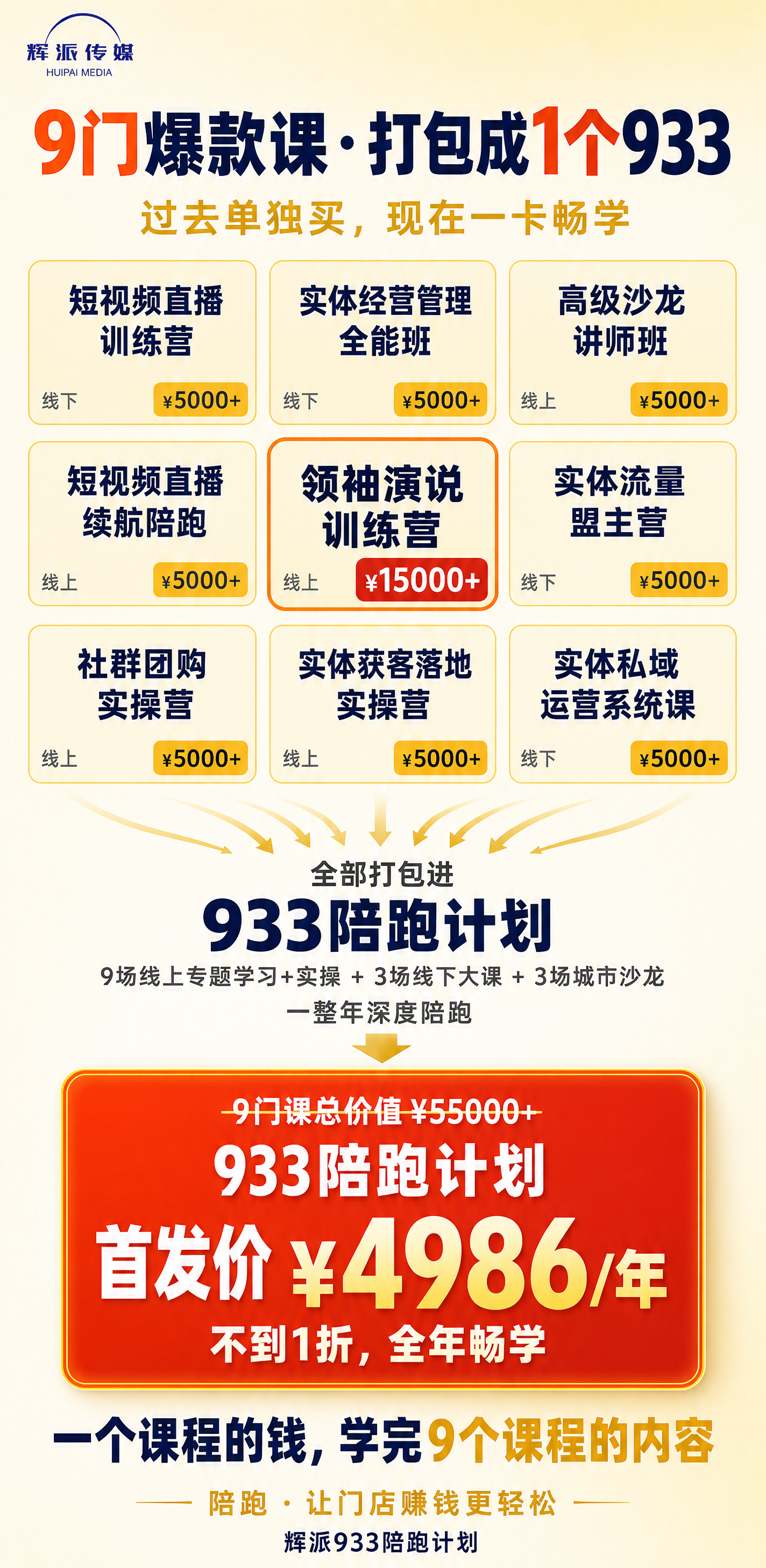 竖版海报，米白色到浅黄色渐变背景，知识付费社群专业风格，和全景… - 图片创意预览
