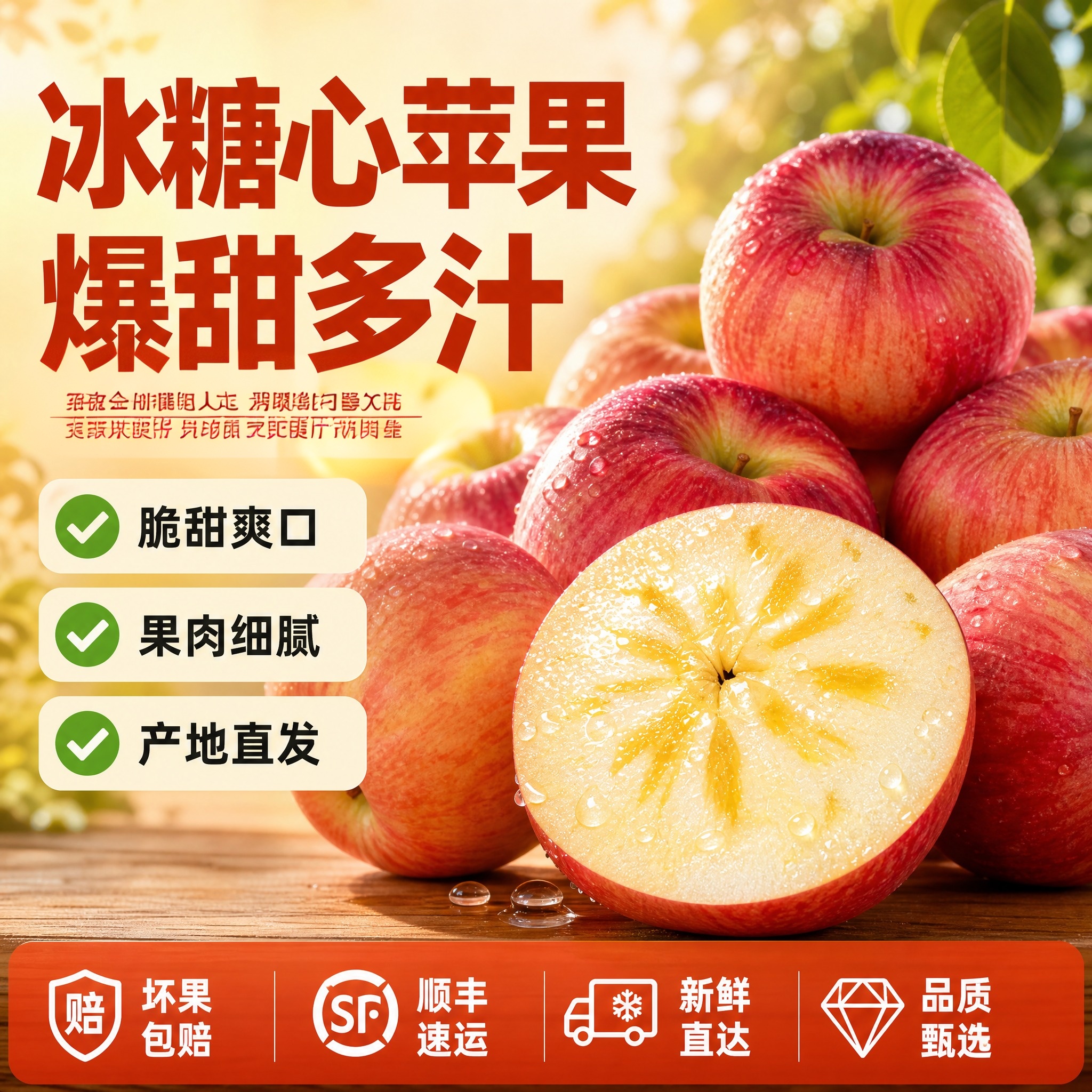 新疆阿克苏去掉，，冰糖心苹果改成雪山好果， 图片不要过度修饰，… - 图片创意预览