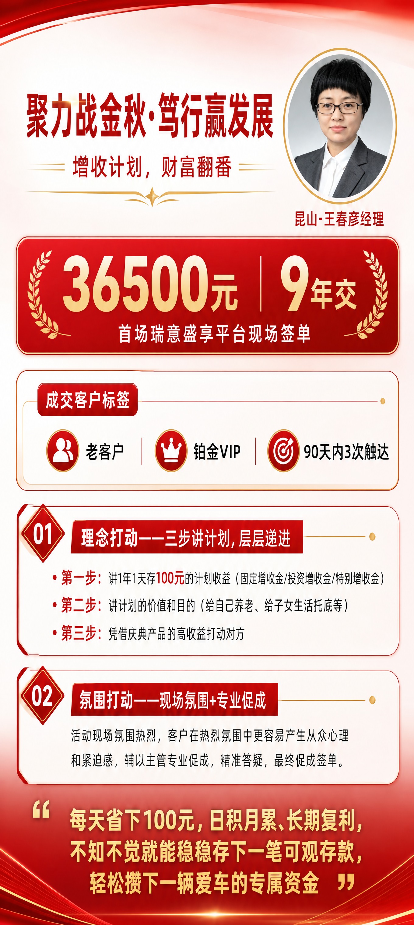 基于第一张红白色系保险签单案例海报，做以下修改，其余内容和版式… - 图片创意预览