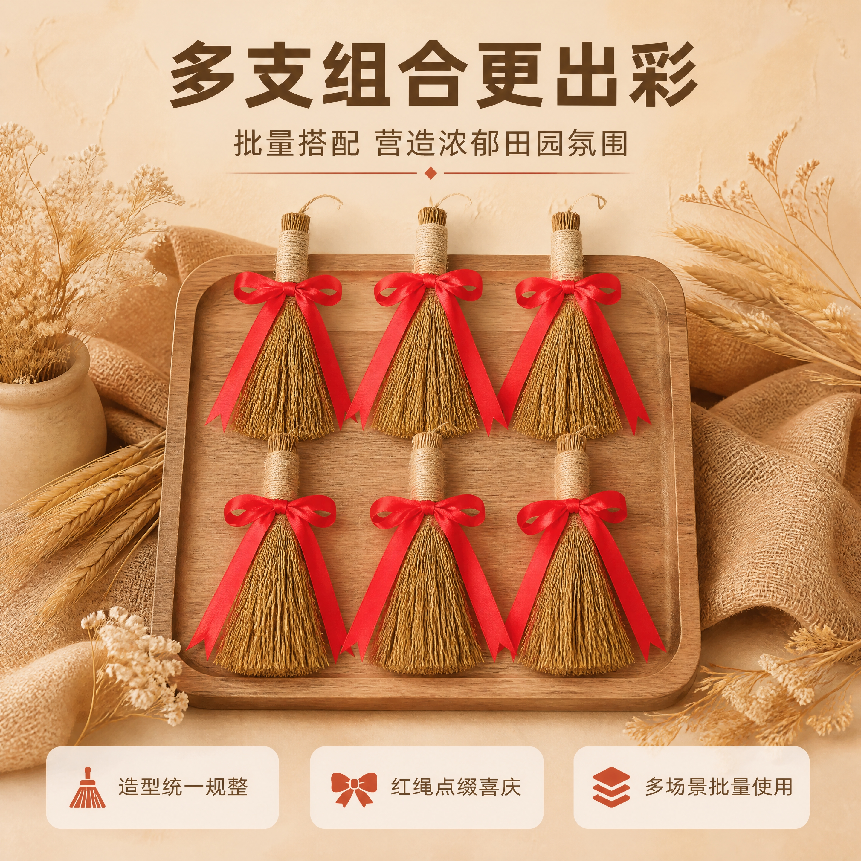 [商品] 使用【图5】稻草小毛刷捆红绳6支组合图；保留每支小毛… - 图片创意预览