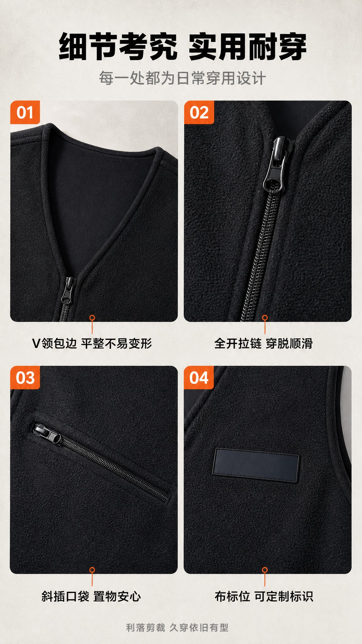 [商品] 使用【图1】黑色警用摇粒绒马甲；保留V领、全开式前中… - 图片创意预览