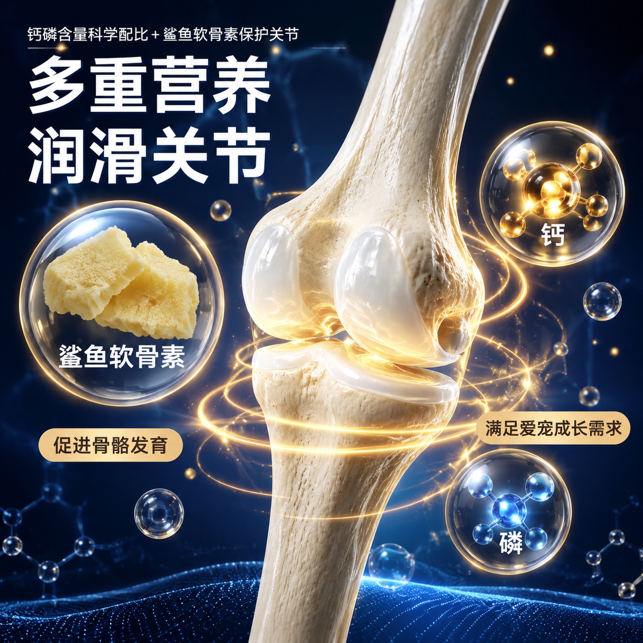 [主图-2] 宠物鲨鱼软骨素片核心配方关节养护图，淘宝天猫1:… - 图片创意预览