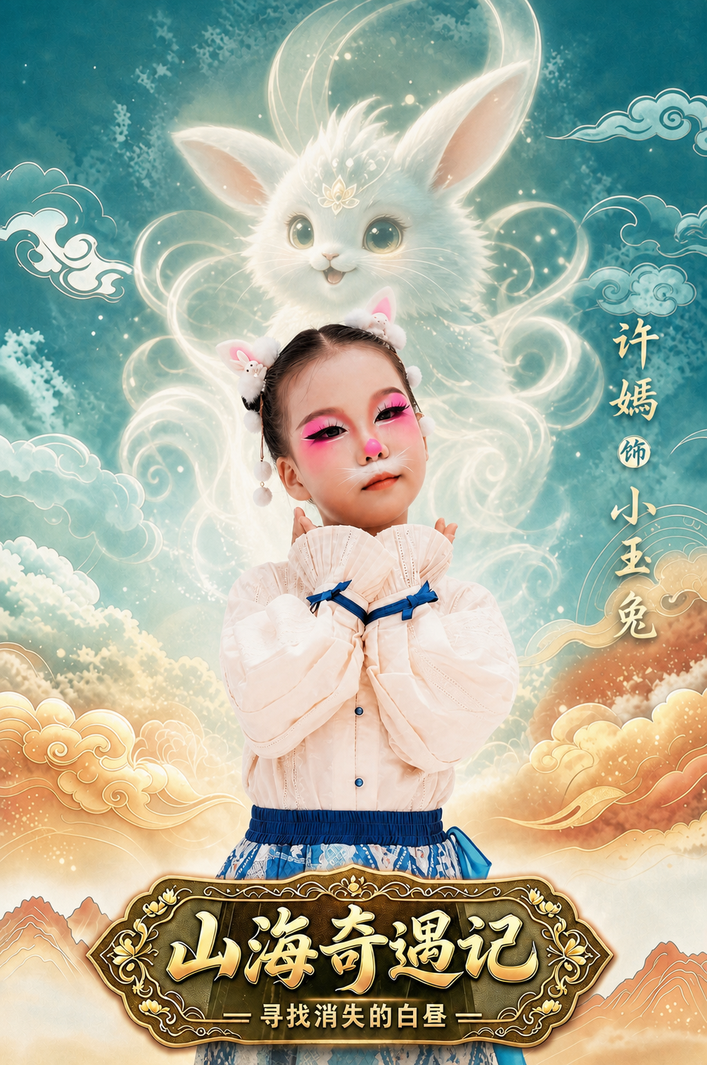 将第二张图中的小女生完整抠出，半身放大，面部清晰，保留她的原始… - 图片创意预览