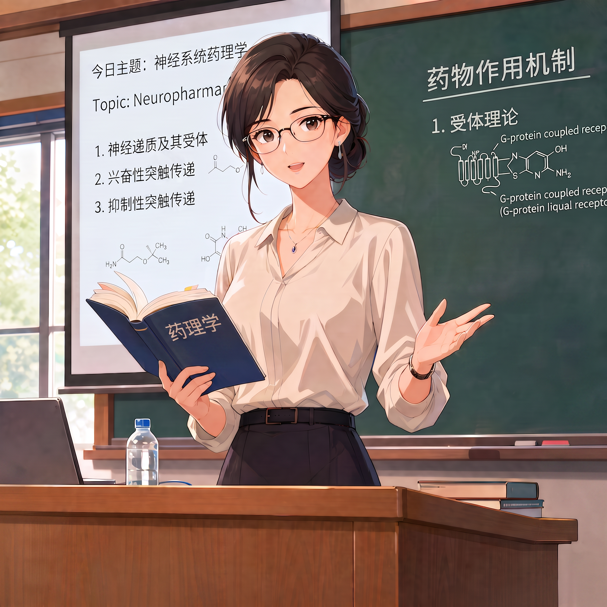 进一步修改：手里的书名字为“药理学”，删除“药物动力学”、“药… - 图片创意预览