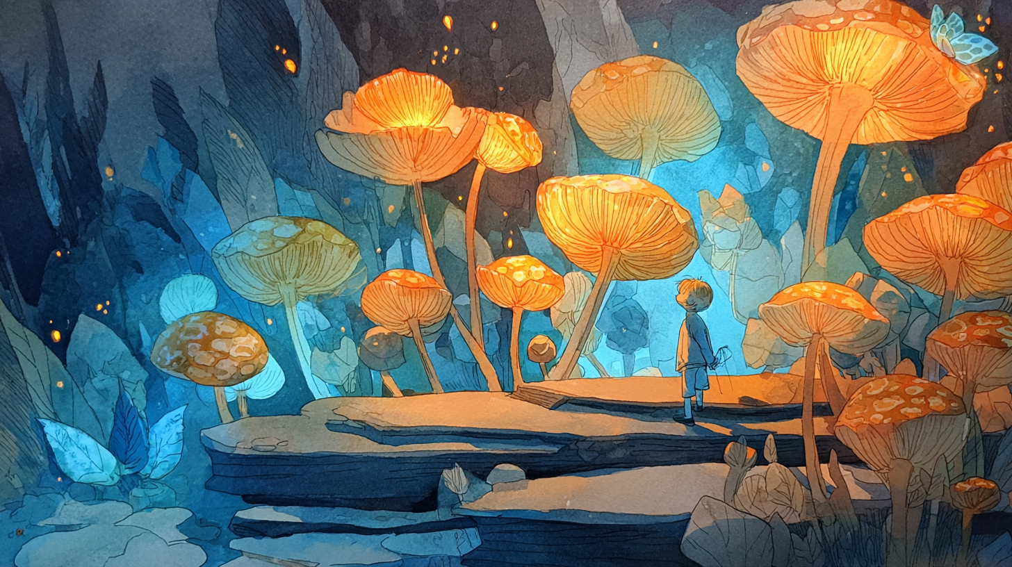 A dreamlike illustration with t… - 图片创意预览