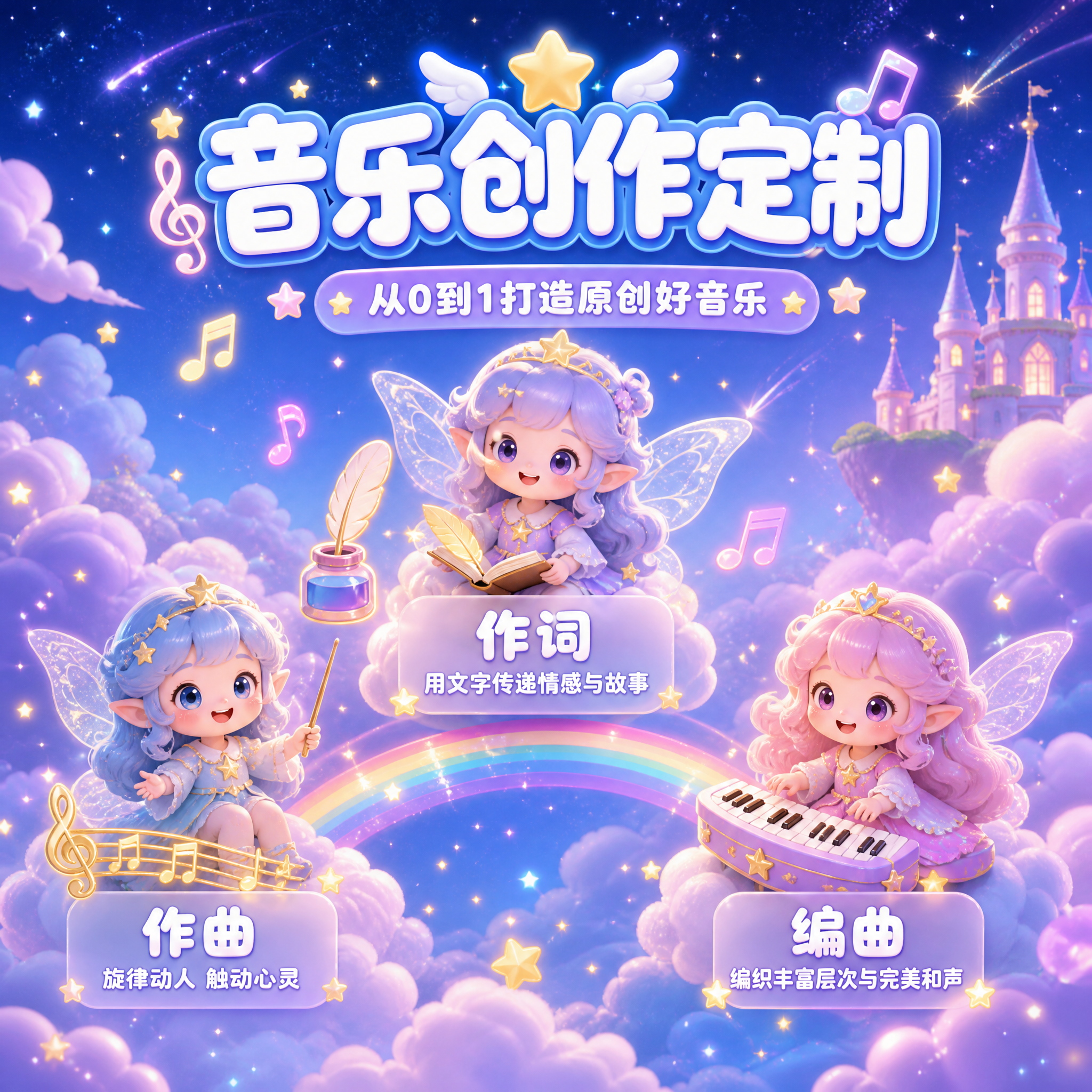 [主图-1] 音乐创作定制服务 服务主题与场景吸睛首图。 [统… - 图片创意预览