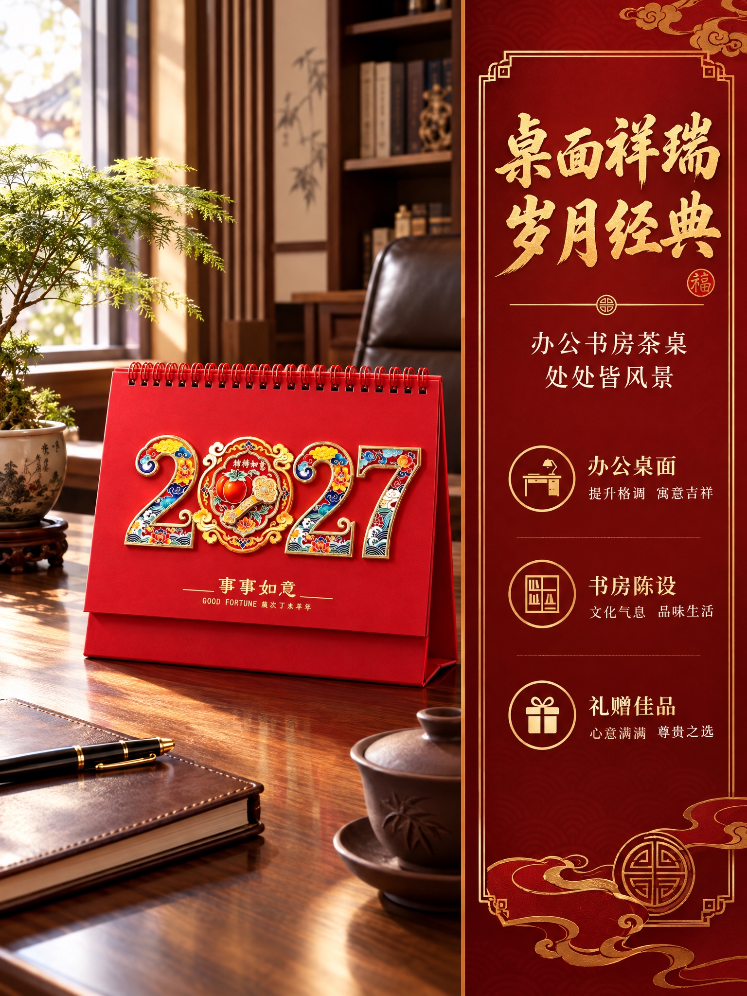 [商品] 使用【事事如意款】台历图；严格保留2027数字珐琅造… - 图片创意预览