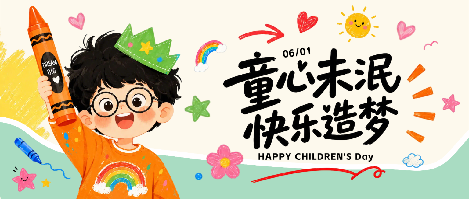 61六一儿童节节日祝福童趣感微信公众号首图预览效果