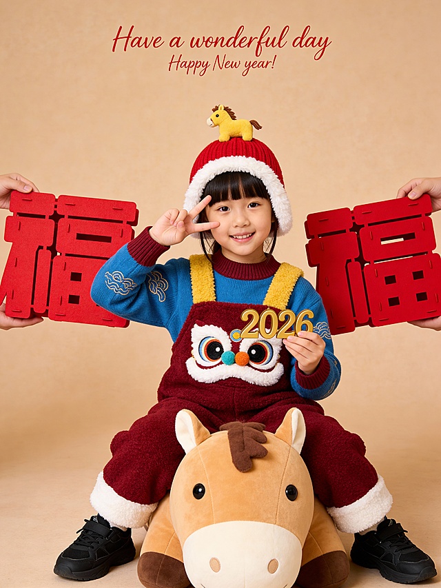 可爱的小马合照