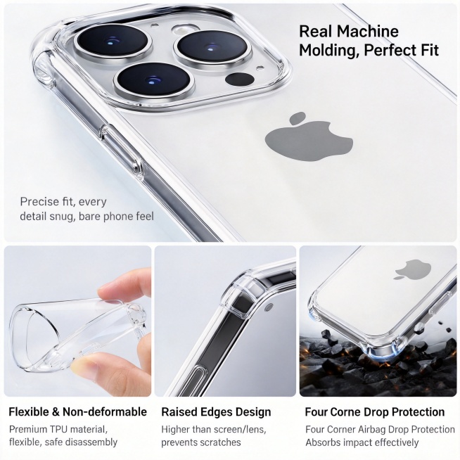 Keep the original layout and product images unchanged, translate all Chinese text to English:
真机开模 贴预览效果