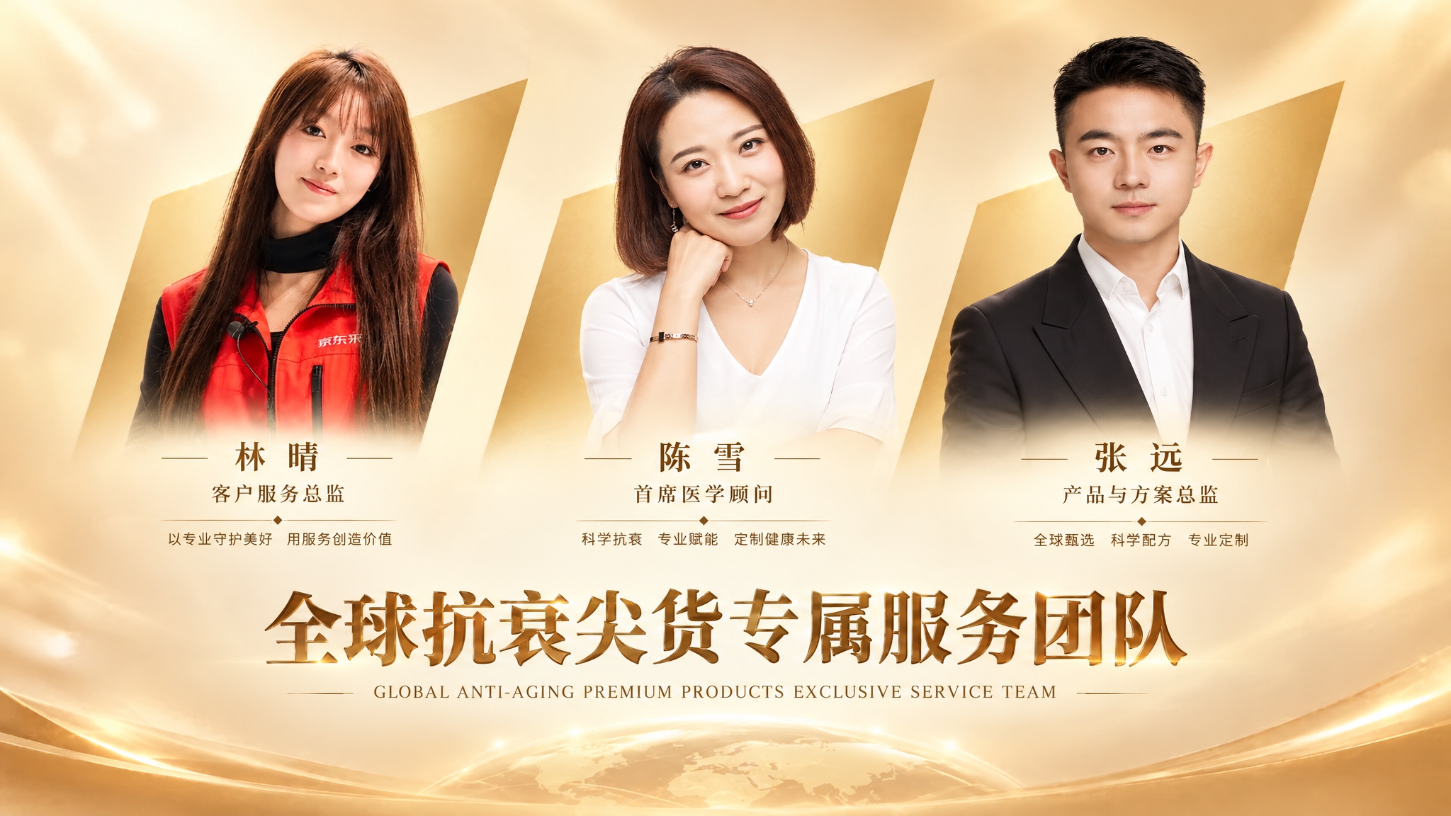 将海报中三位人物的脸部和形象分别替换为对应照片中的真实人物，保… - 图片创意预览
