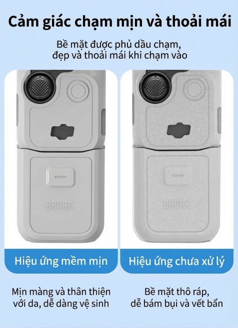 将图中的所有英文文字替换为对应越南语，大标题是"Cảm giác chạm mịn và thoải mái"，副标题是"Bề mặt được phủ dầu chạm, đẹp và thoải预览效果
