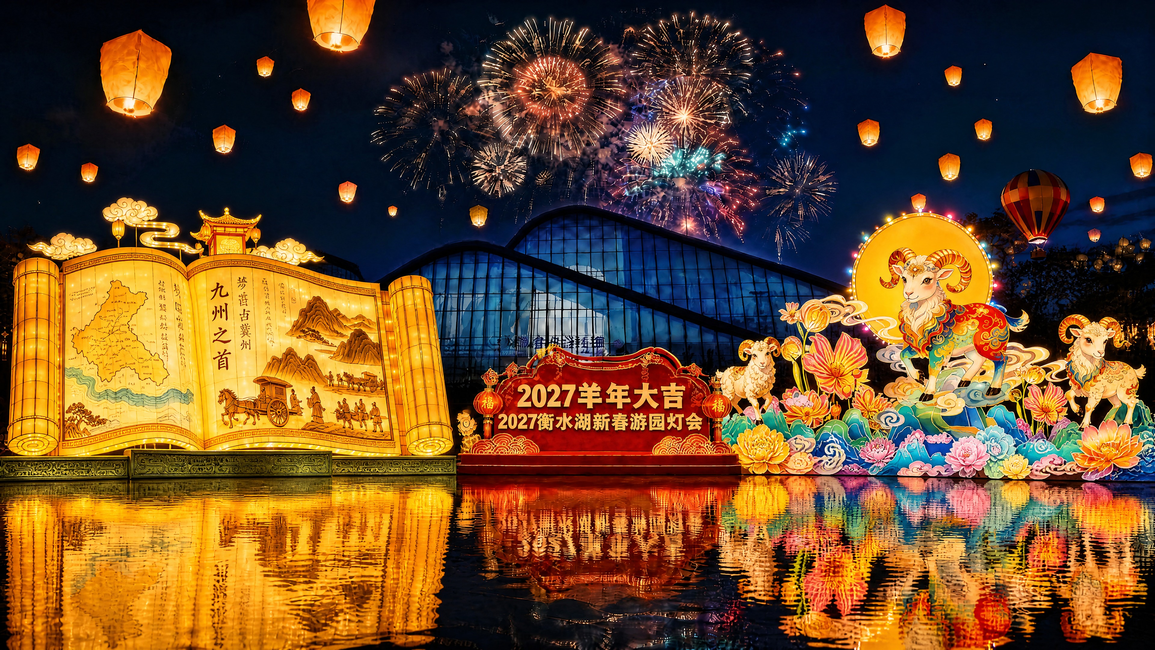 将图片左右两侧灯组替换为参考图造型，并统一画面风格： 左侧替换… - 图片创意预览