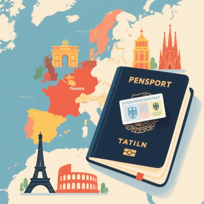 德国法国意大利西班牙，申根签证预览效果