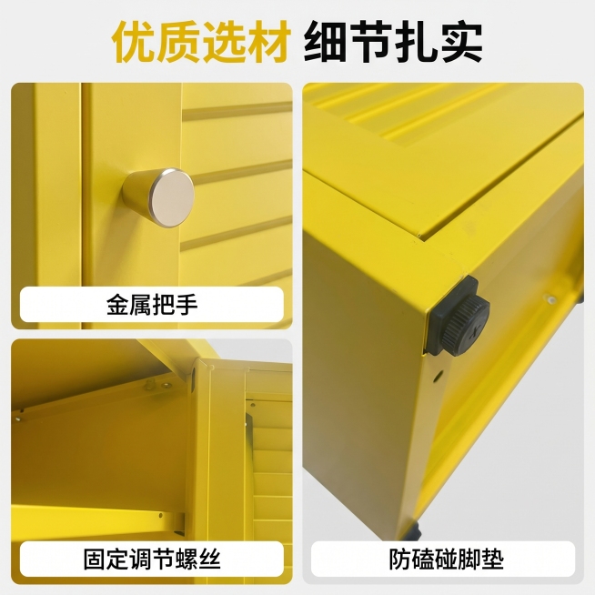 [主图 3] 百叶门单门柜细节材质展示主图
[氛围风格] 整洁收纳的居家氛围，拼多多电商高性价比直白风格
[画质] 商业摄影质感、光线柔和通透、产品清晰真实、画面干净高级
[元素] 整体三宫格布局，每预览效果