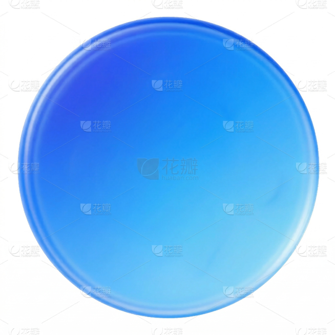 去除图片中心的白色横条，其余部分保持原样，蓝色圆形果冻质感的按钮整体自然过渡，无白色横条痕迹预览效果