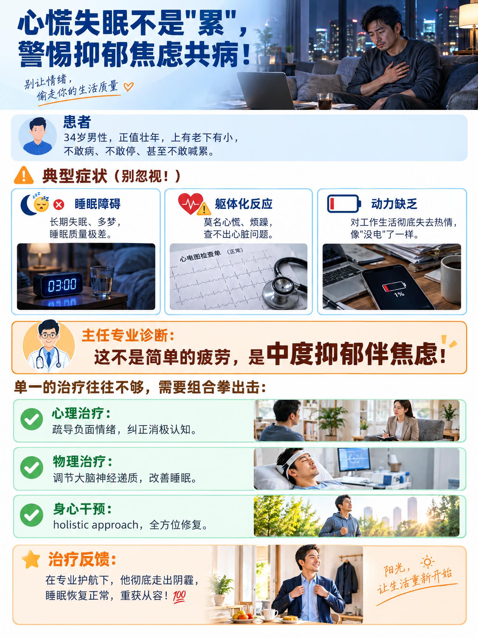 竖版心理健康科普长图文，单张完整内容，医疗健康类温暖专业风格，… - 图片创意预览