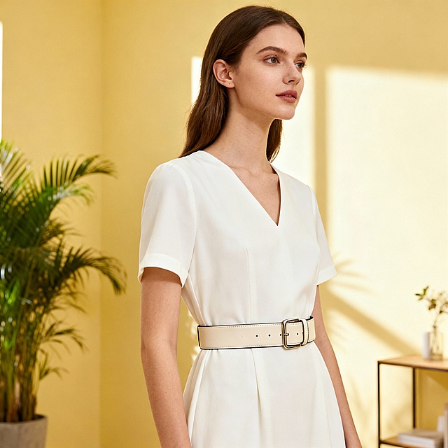 生成女士腰带的买家秀背景图，要求受众群体为女性，美丽和女性相关