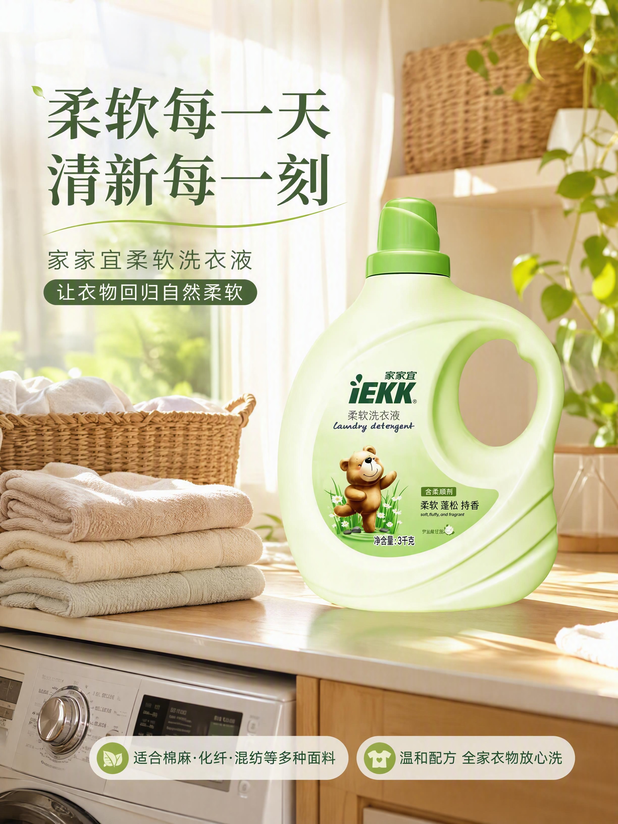 [第4张] 详情页使用场景-家家宜柔软洗衣液居家洗衣场景。本张… - 图片创意预览