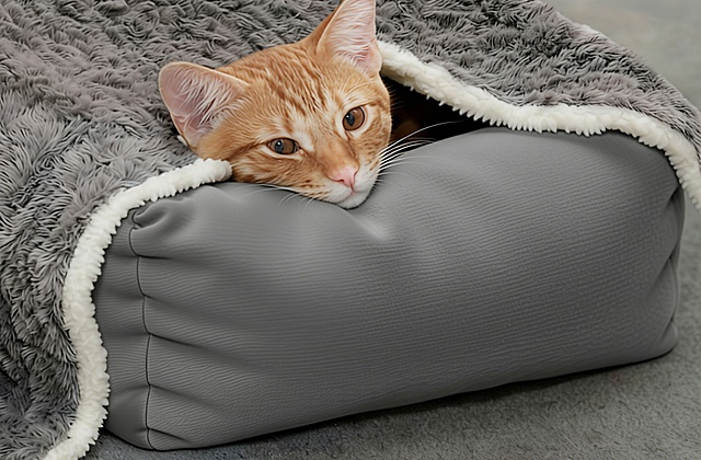 下面的猫垫子换灰色材质，其他不变