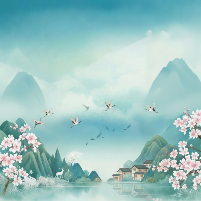 这张图不要太多山 右上角的梅花去掉预览效果