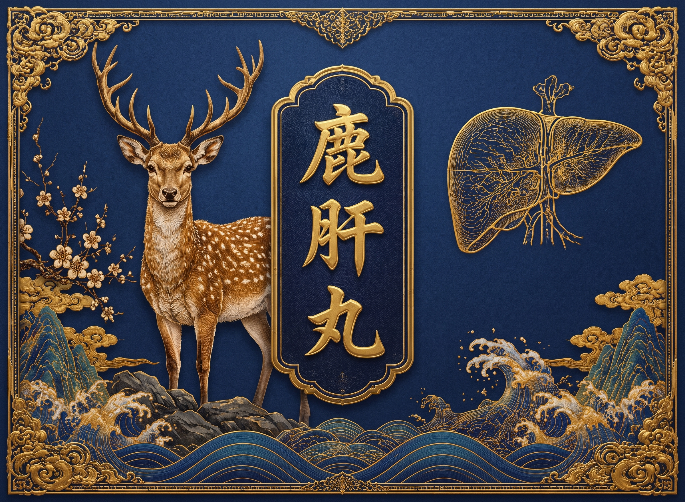 只留下鹿肝丸三个字，其他文字去掉，尺寸比例改成宽19高14 - 图片创意预览