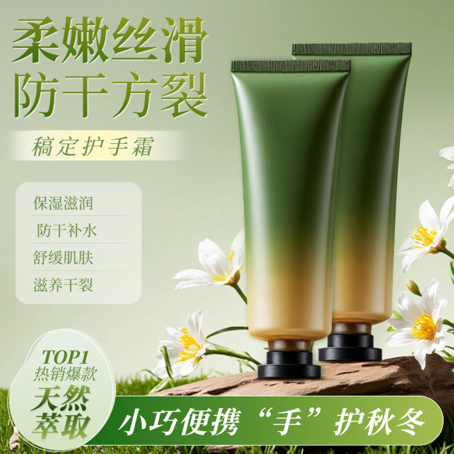 春季氛围护手霜商品宣传商品主图预览效果
