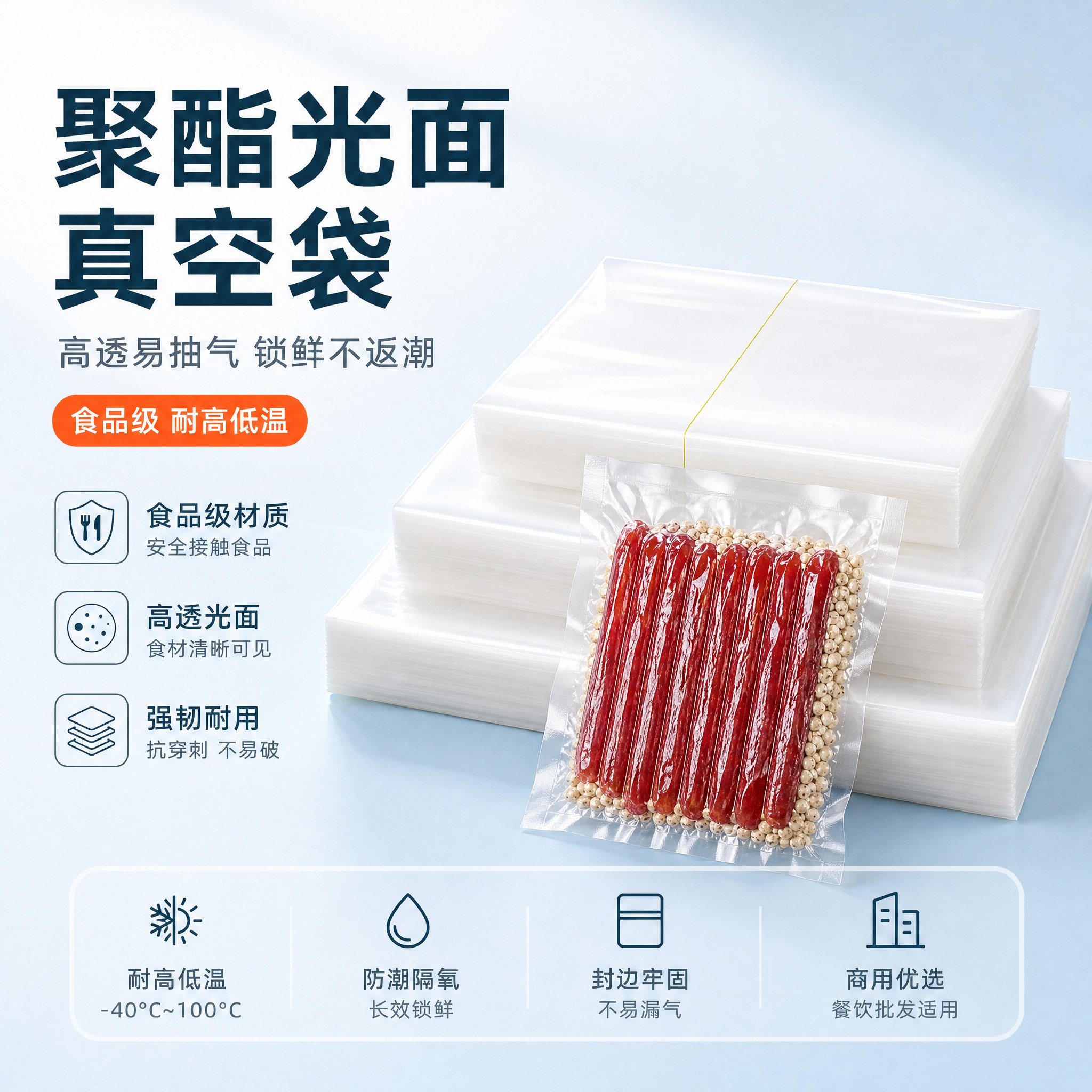 [主图-1] 聚酯光面真空袋 首图产品识别与购买欲。唯一任务：… - 图片创意预览