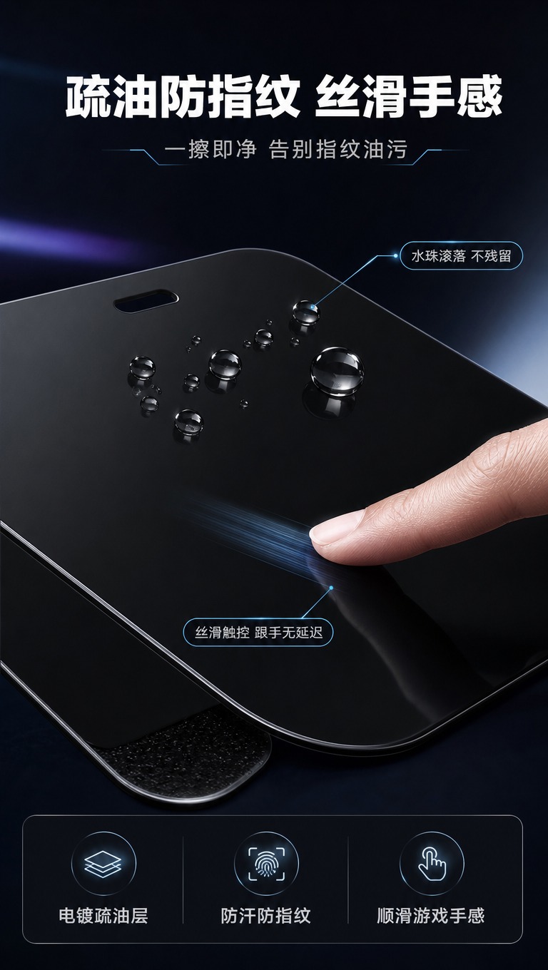 [商品] 使用【图1】黑色360度防窥钢化膜；保留产品真实外观… - 图片创意预览