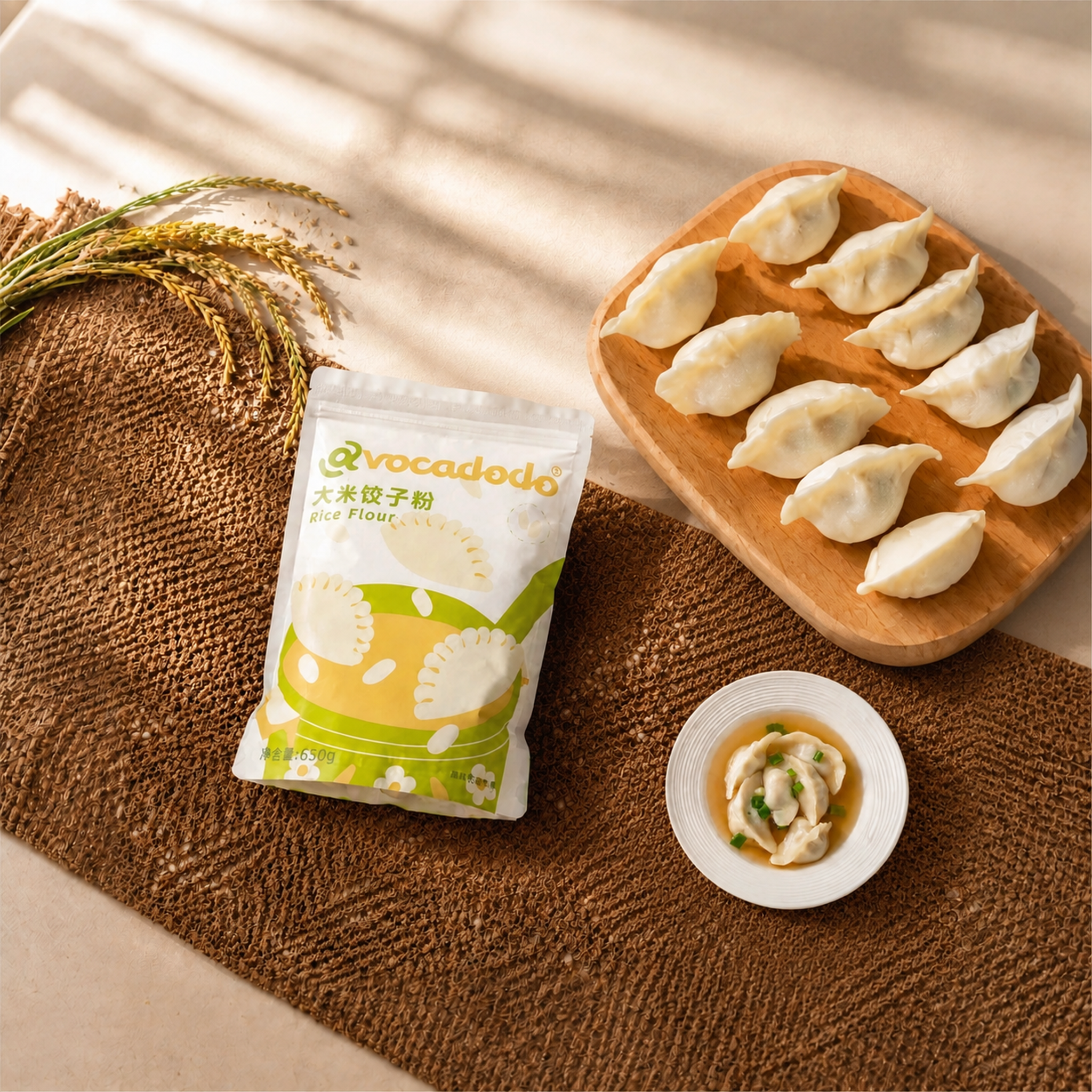 将右下方的盛有煮熟饺子的白色汤碗整体缩小一些，并向右下方移动位… - 图片创意预览