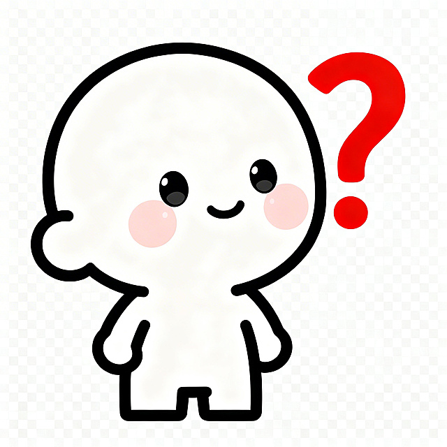 图标设计，调整为更可爱的卡通小人，将问号修改为鲜艳的红色，保留透明背景，简约可爱风格，传达启发提问的含义