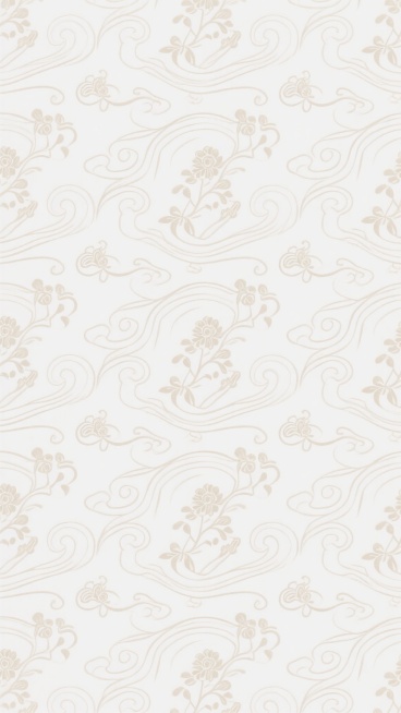 一张具有精致线条感的中式传统纹样背景图，整体采用简约的米白色线条在纯白色背景上勾勒，风格清雅古朴，线条流畅细腻，呈现出典型的中国传统祥云和波浪纹元素的连续重复图案，纹样布局均匀对称，充满韵律感和古典美学气息，同时融入新的中式传统花卉缠枝纹元素，保持与原图一致的线条粗细、色彩搭配和整体素雅风格，形成既传统又略带变化的全新连续纹样图案。预览效果