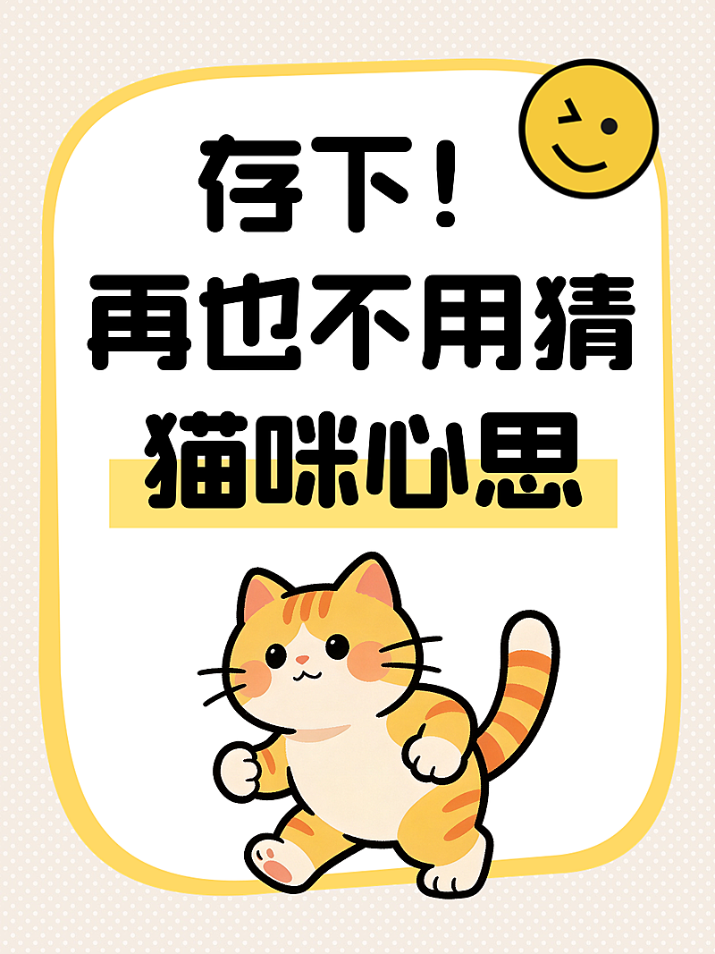 宠物猫咪行为攻略指南分享爆款大字小红书封面