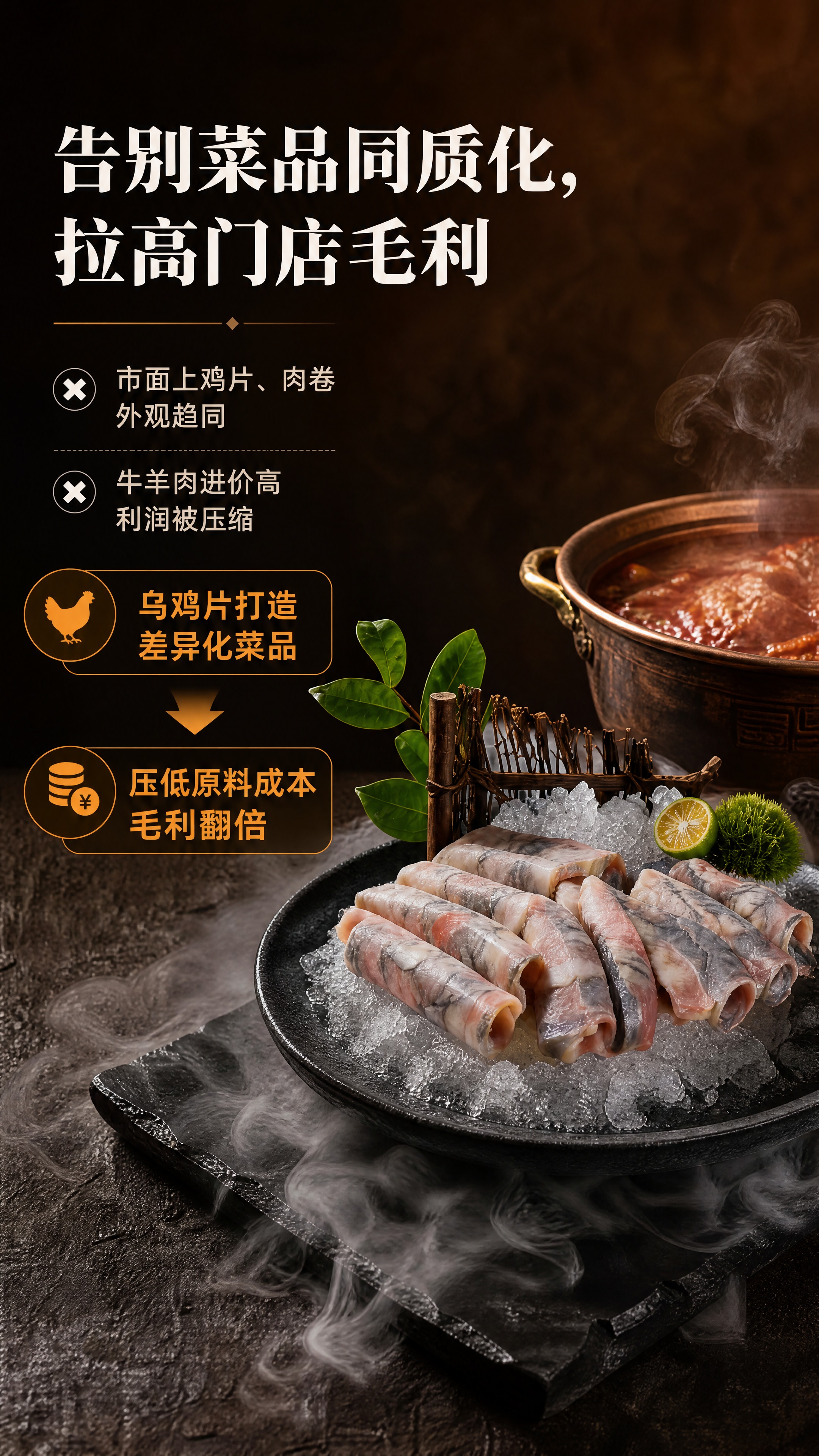 [商品] 使用【图1】商用冷冻乌鸡片；保留乌鸡卷的粉灰相间肉质… - 图片创意预览