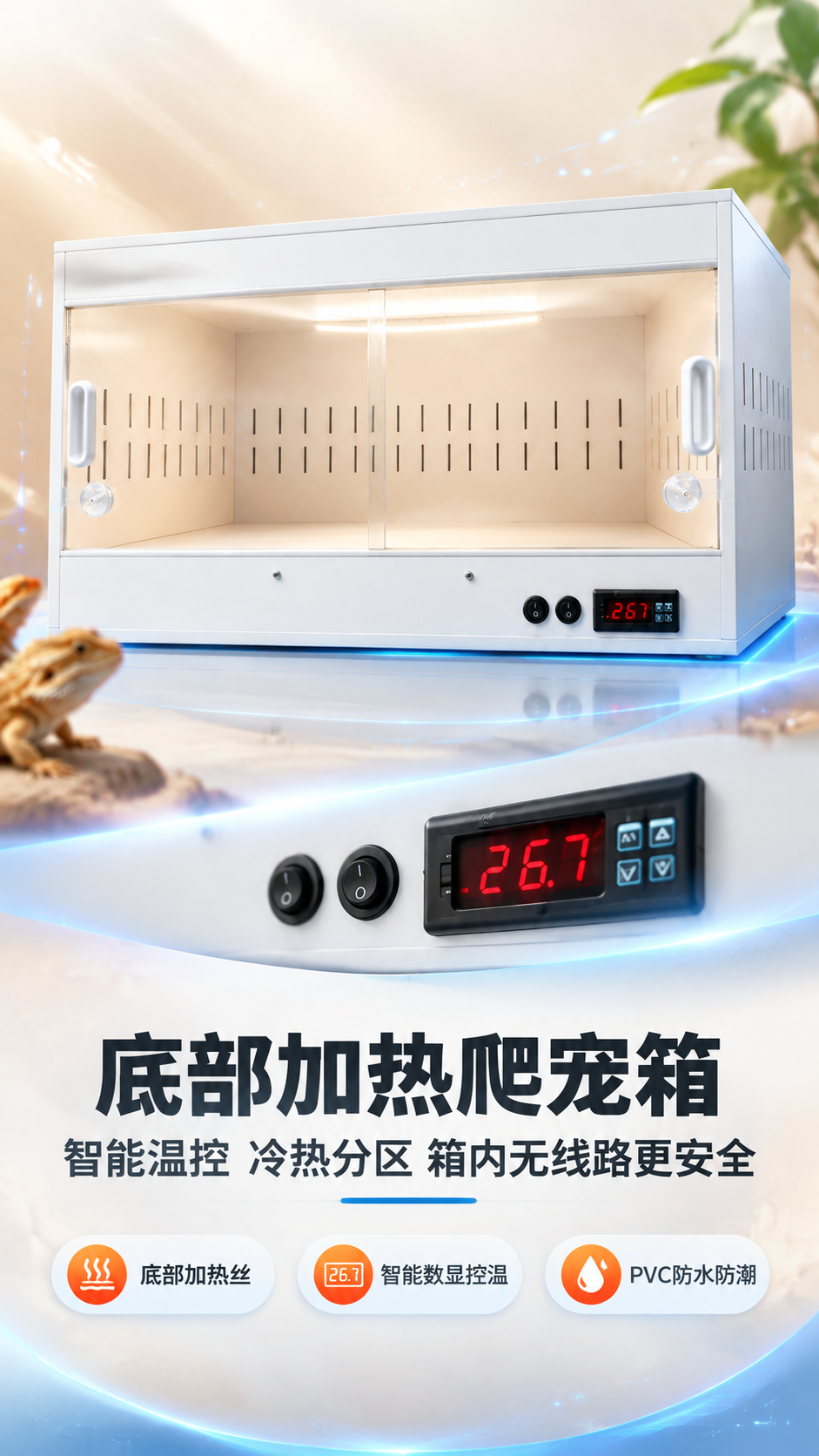 [商品] 使用【图1】白色PVC爬宠饲养箱；保留整体长方体结构… - 图片创意预览
