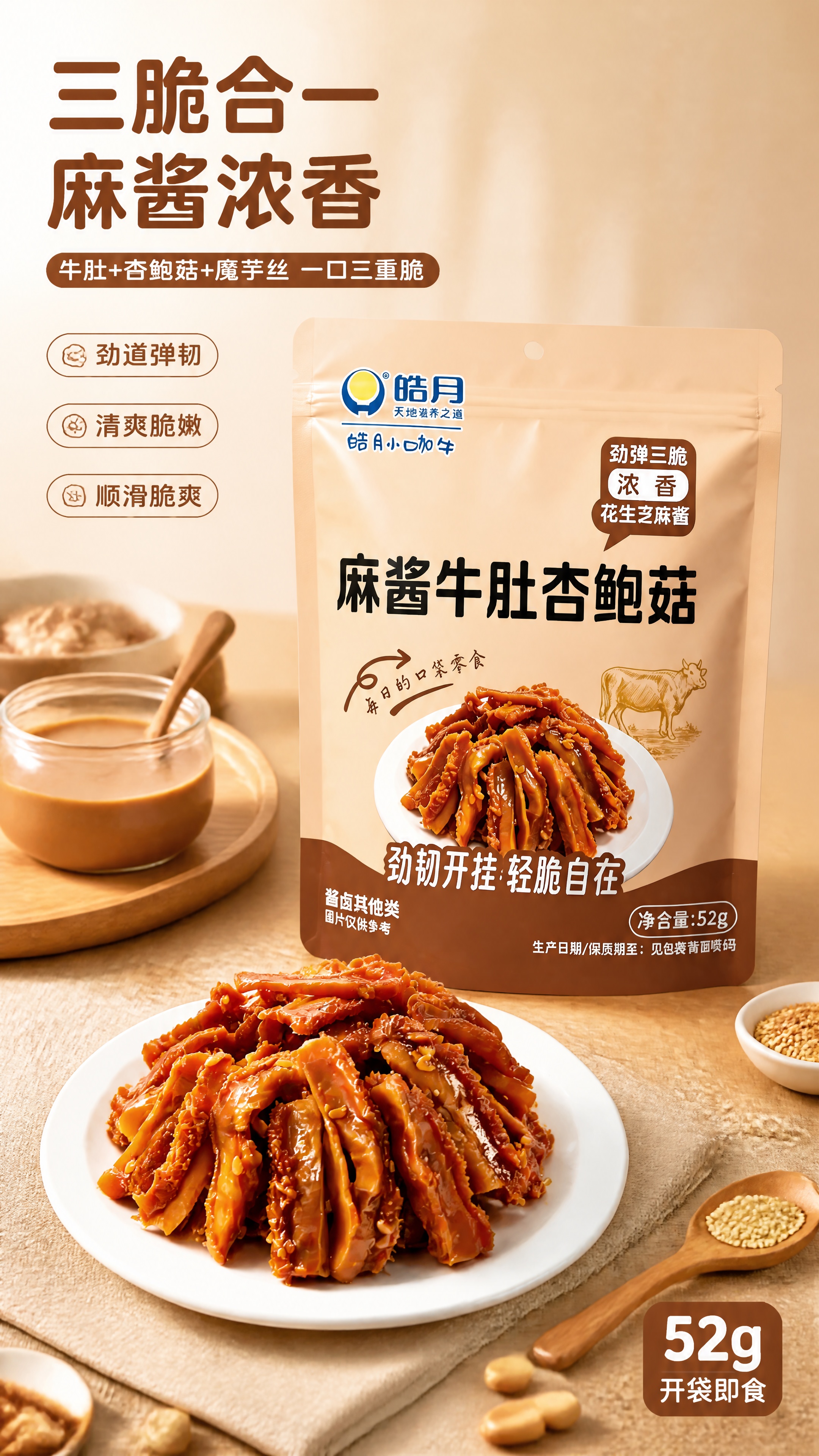 [第1张] 详情页头图-麻酱牛肚杏鲍菇食欲氛围海报。本张使用【… - 图片创意预览
