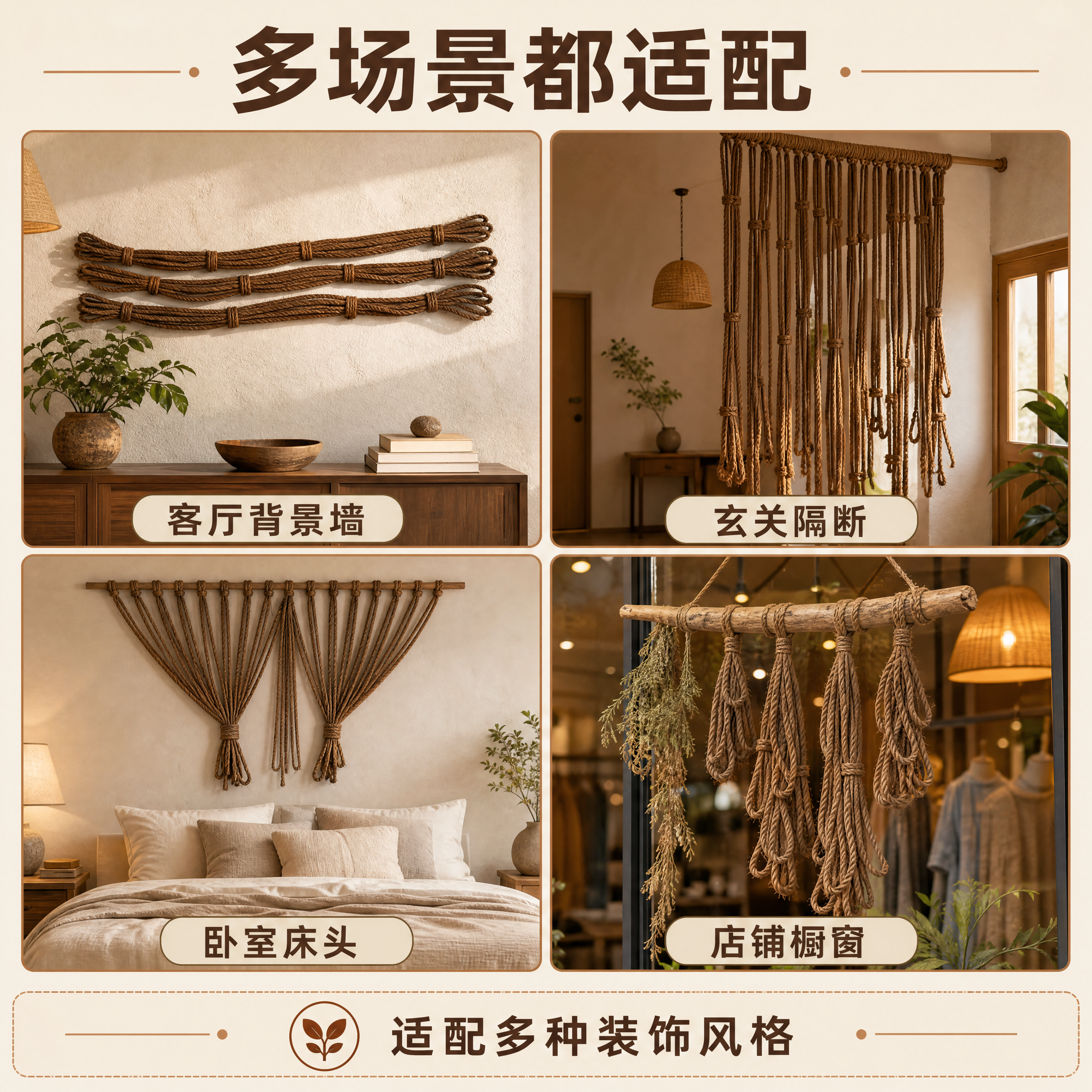 【商品】四格场景中的棕绳全部依据【图1】【图3】【图5】的真实… - 图片创意预览