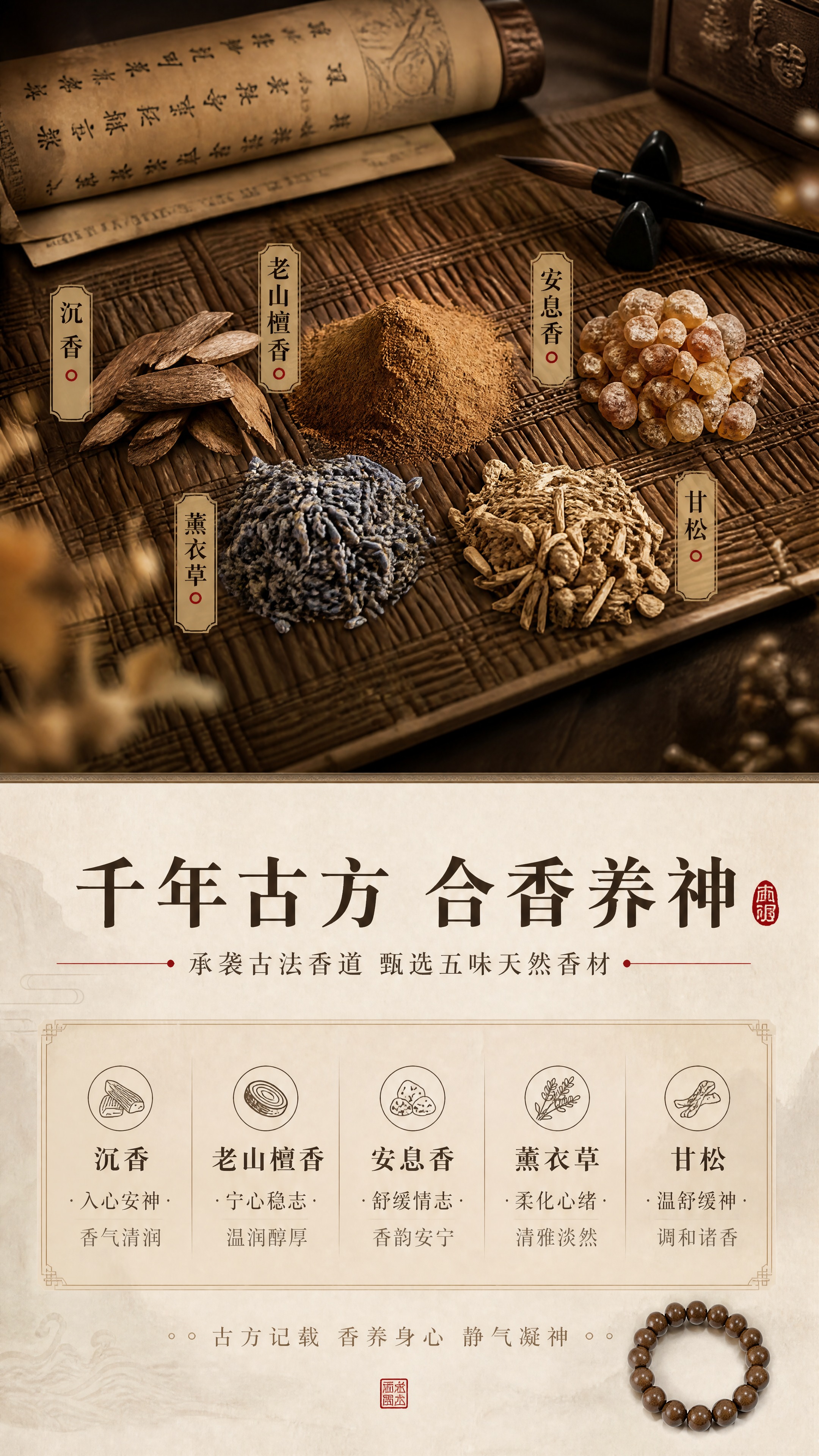 [商品] 使用【图1】安神静心香合香珠手串；保留珠串整体形态与… - 图片创意预览