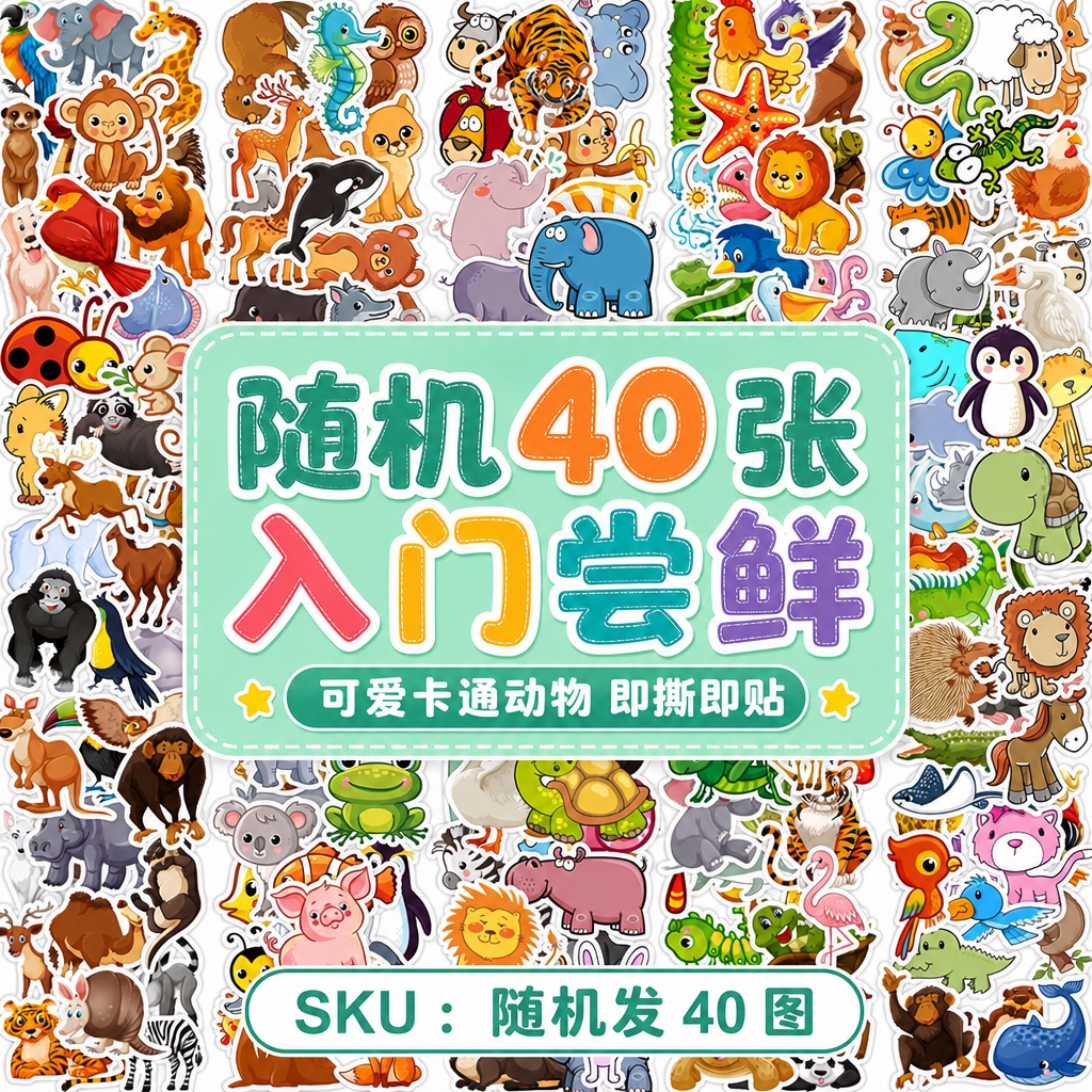 1:1 正方形电商 SKU 图，甜美可爱卡通童趣风，画面背景为… - 图片创意预览
