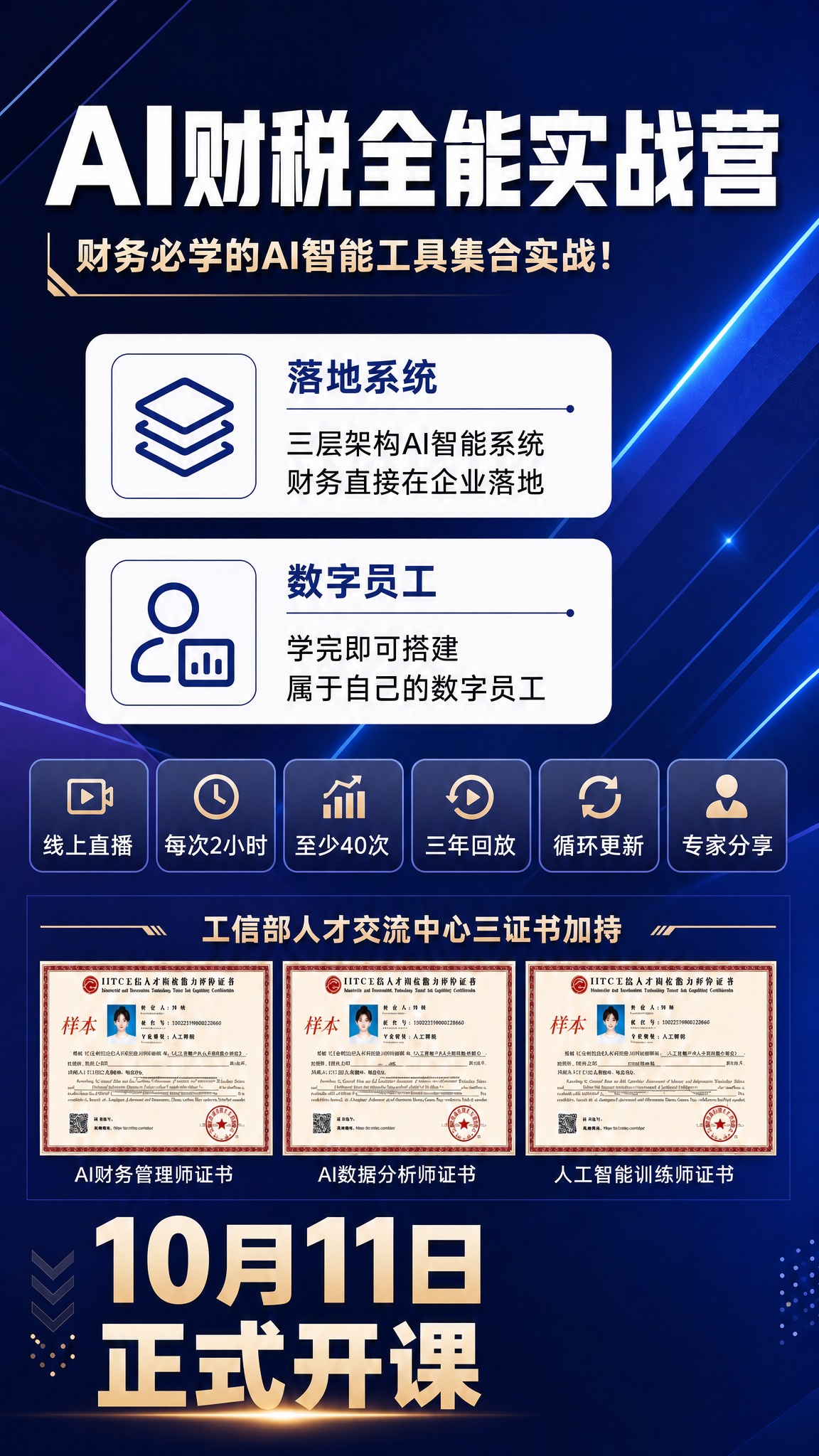 基于这张海报进行修改：1. 去掉右侧的男性讲师人物，人物去除后… - 图片创意预览