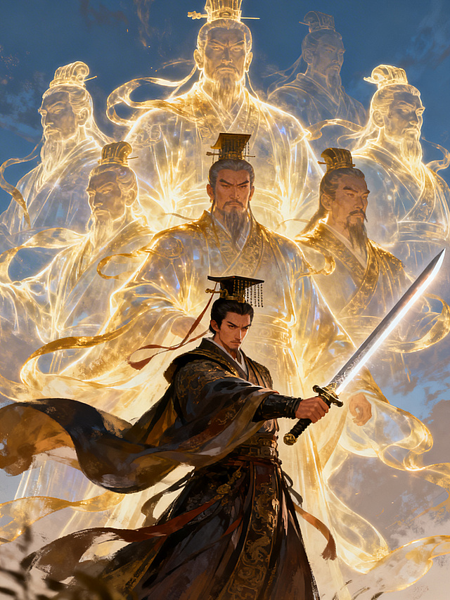 奋六世之余烈，振长策而御宇内，吞二周而亡诸侯，履至尊而制六合，执敲扑而鞭笞天下，威振四海