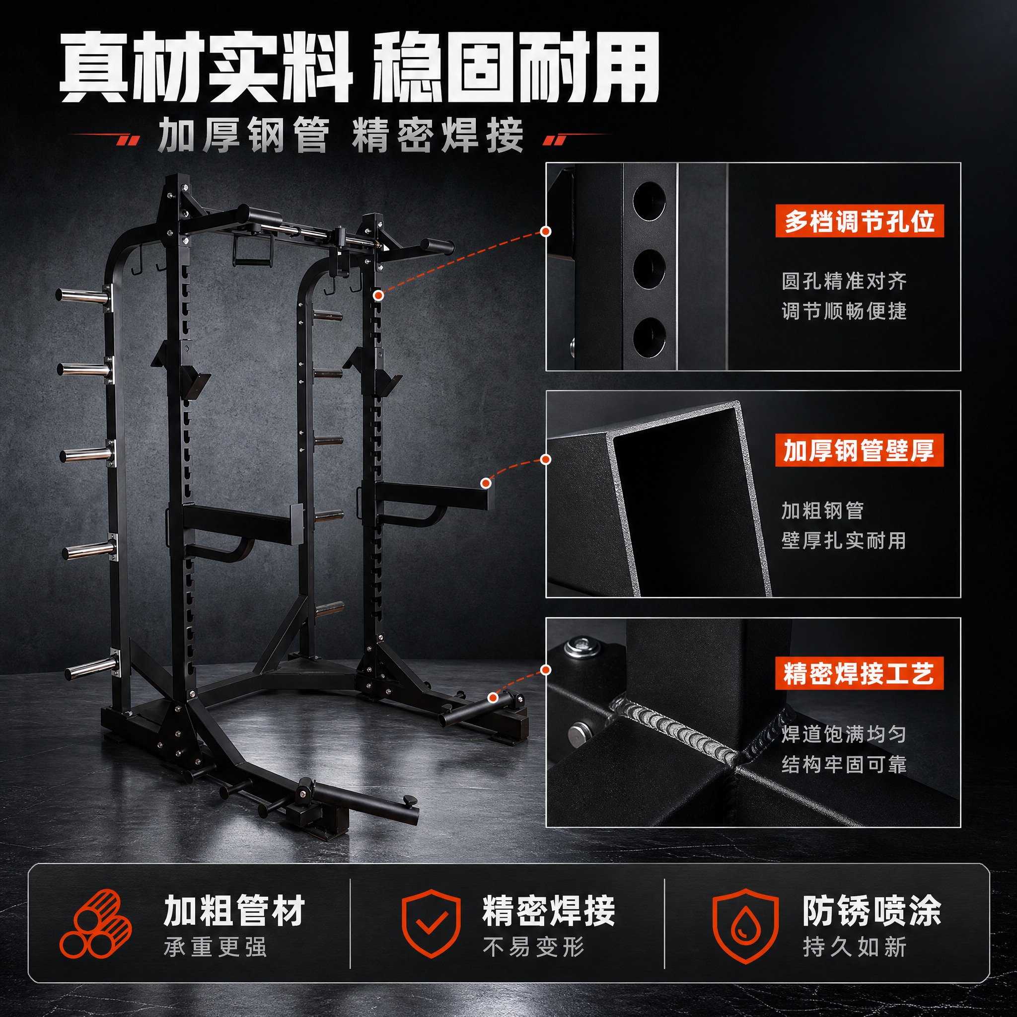 [主图-3] 材质与工艺细节图，放大展示管材厚度、焊接工艺和调… - 图片创意预览