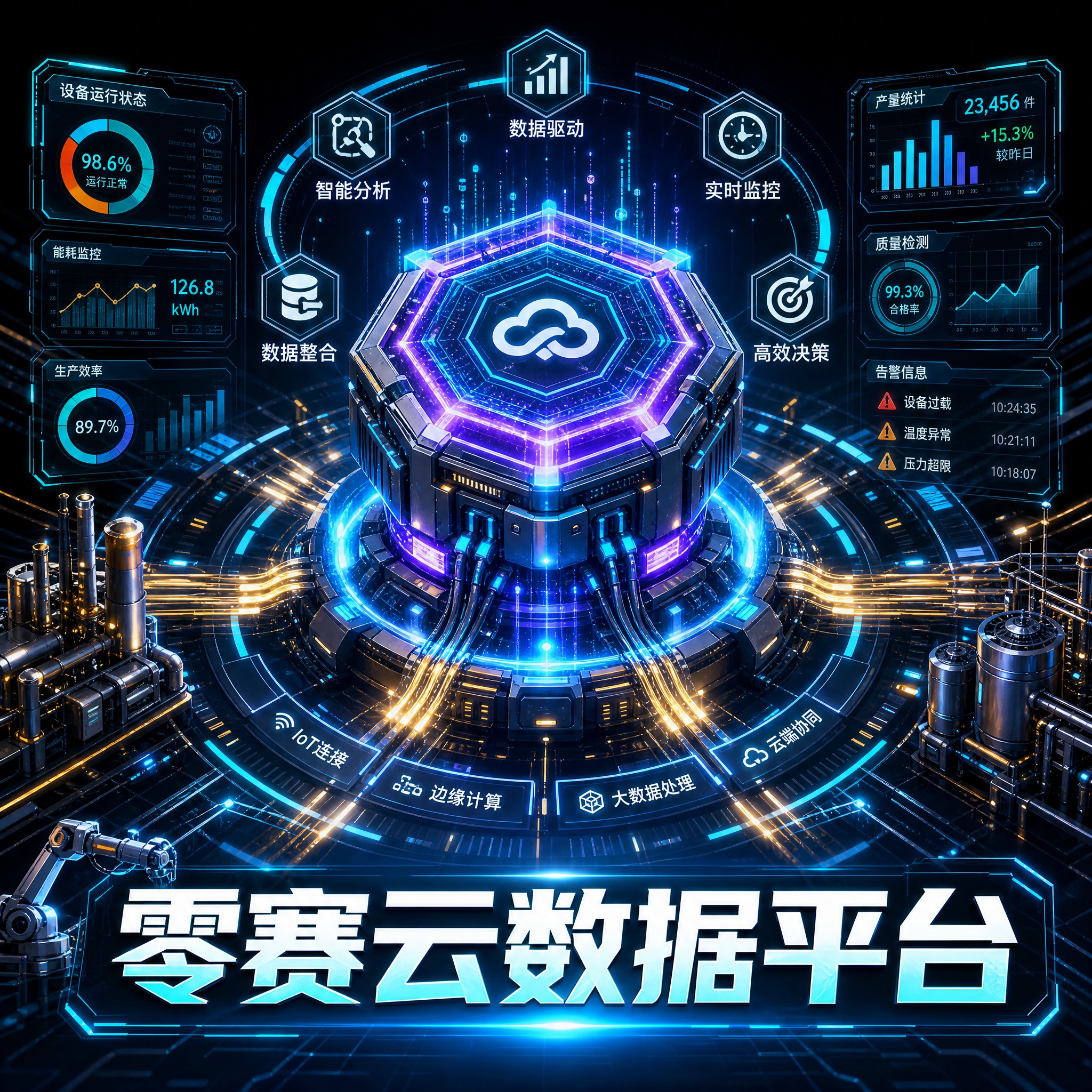 公众号次图，方形小图，亮眼科技感与工业数据结合。深色科技背景，… - 图片创意预览