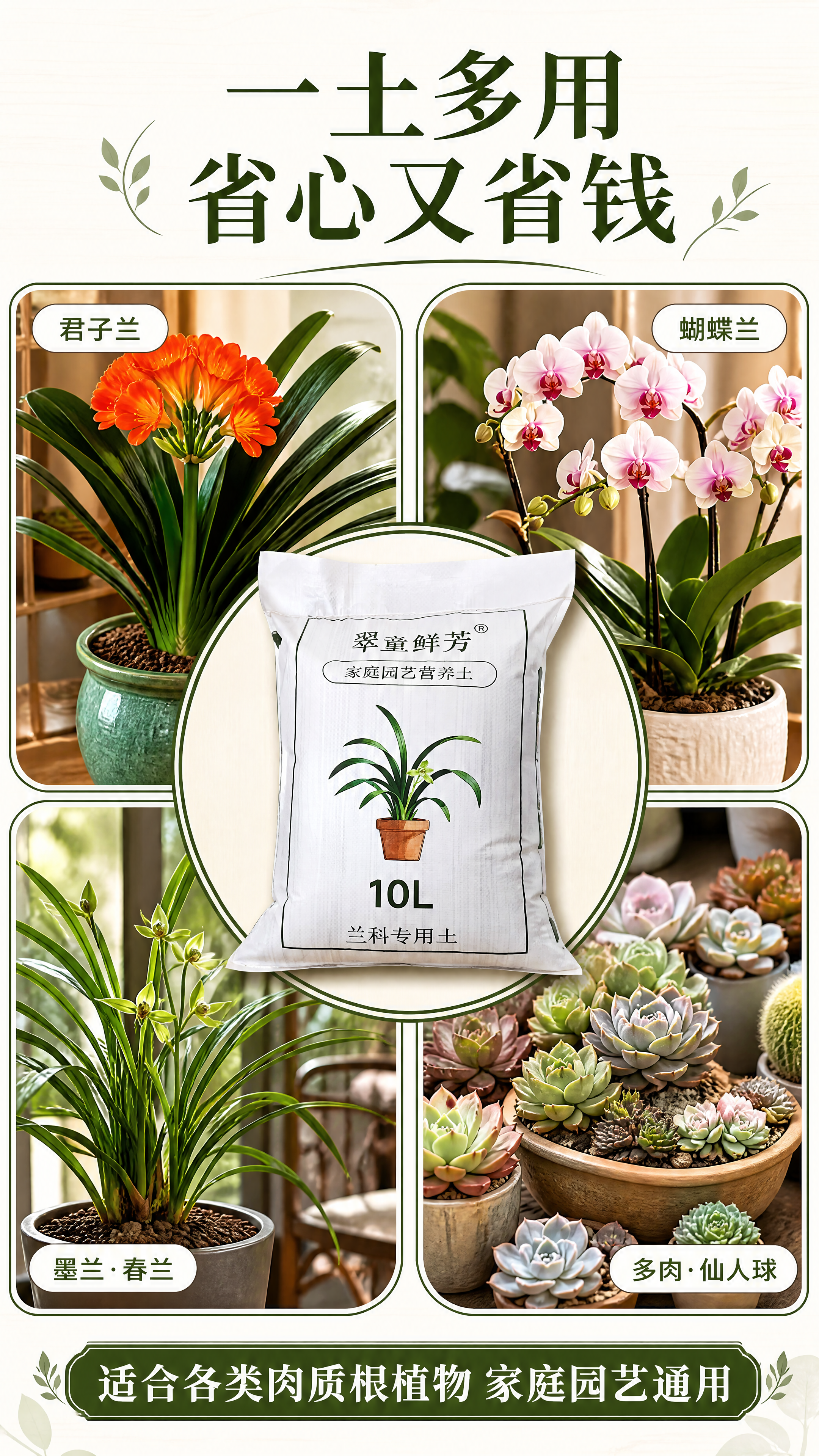 [第5张] 适用场景拼图页——兰花/君子兰/蝴蝶兰/多肉等适用… - 图片创意预览