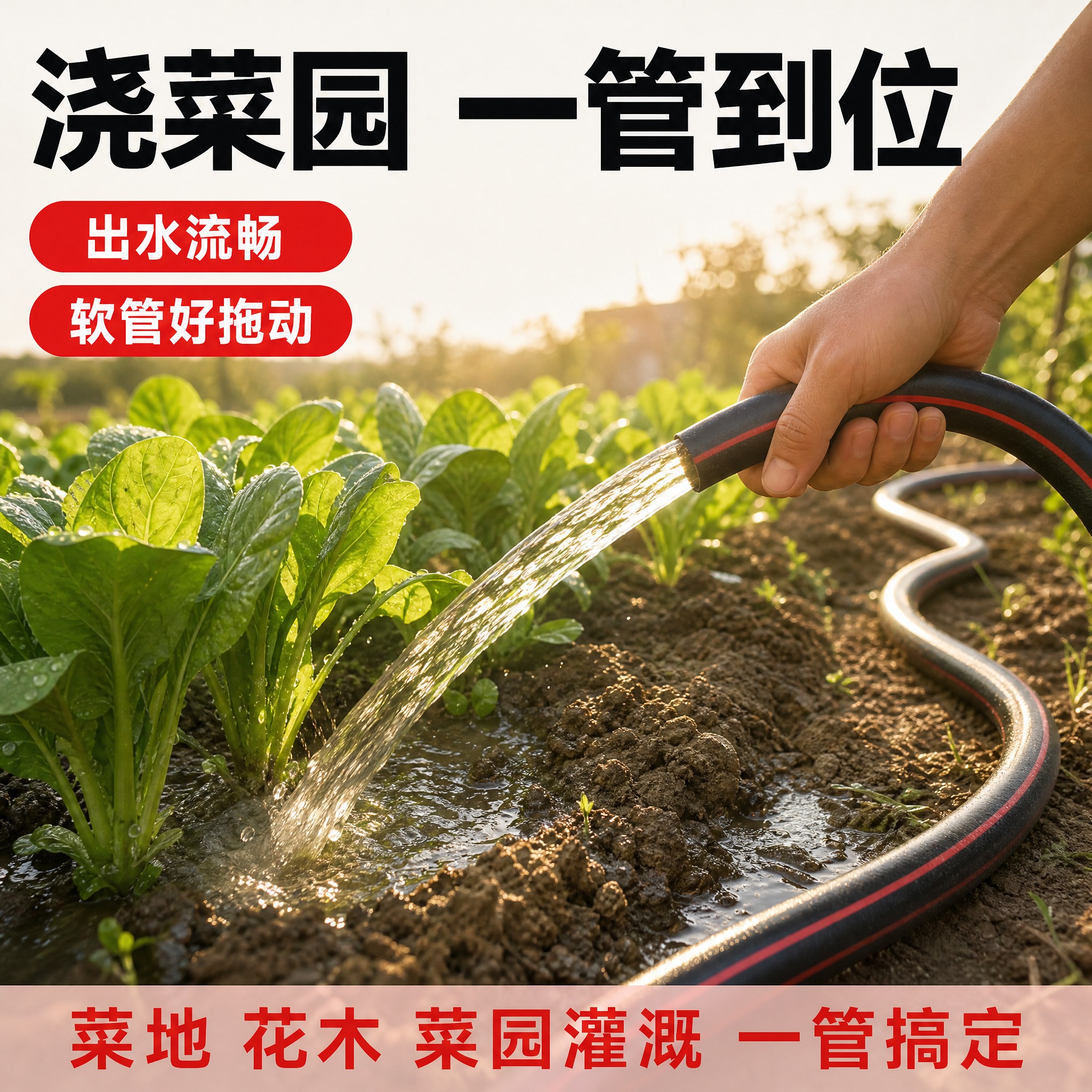 [主图-9] PVC高分子复合软管 浇菜园使用场景。真实菜园实… - 图片创意预览
