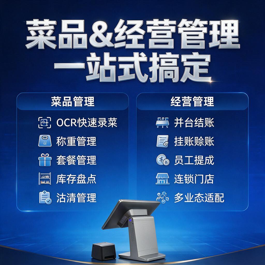 餐饮收银系统投流广告图第3张（菜品与经营管理图），与前两张同款… - 图片创意预览