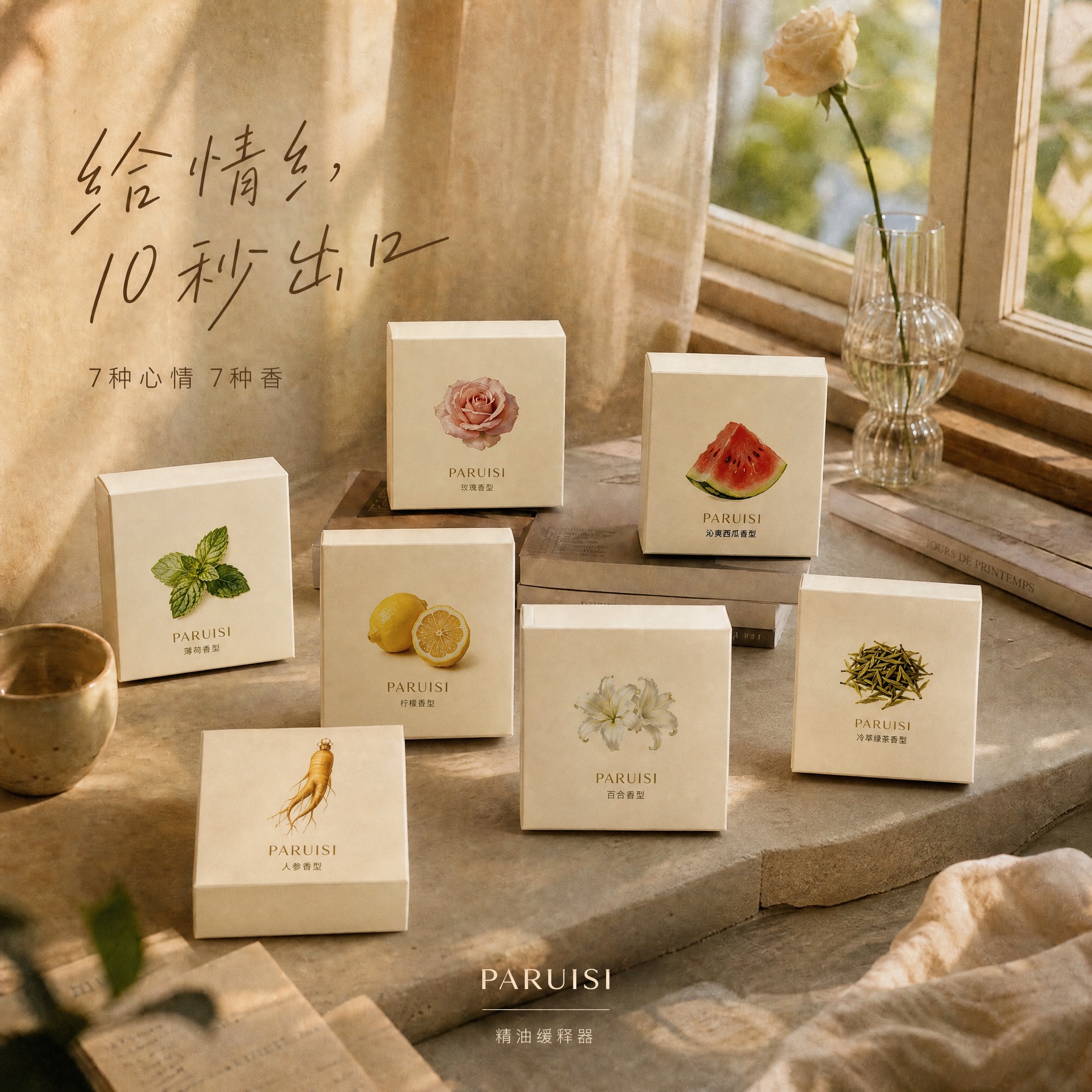 【10秒暂停键 · 封面图（包装修正版）】PARUISI精油缓… - 图片创意预览