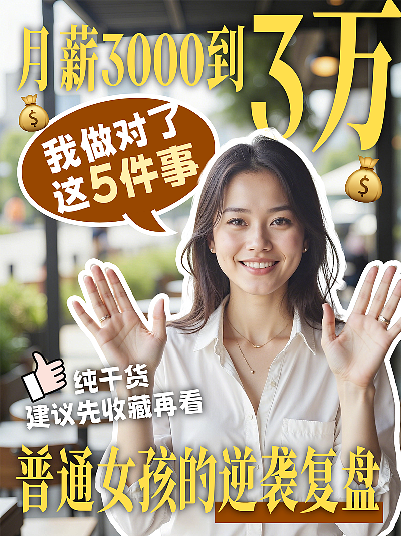 搞钱副业复盘技巧分享吸睛松弛感人像小红书封面